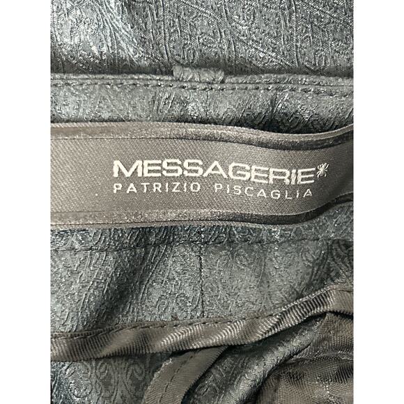 Messagerie Patrizio Piscaglia Women’s 12 Black Jacquard Straight Dress Pants New - Picture 6 of 6